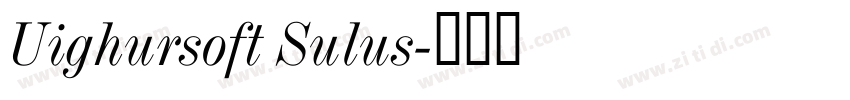 Uighursoft Sulus字体转换